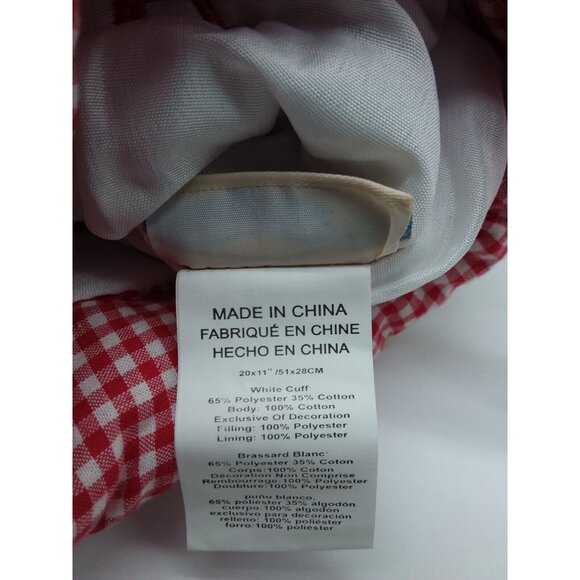 Pottery Barn Kids Ari Christmas Stocking Gingham Holiday Quilted Red Xmas - Picture 8 of 10